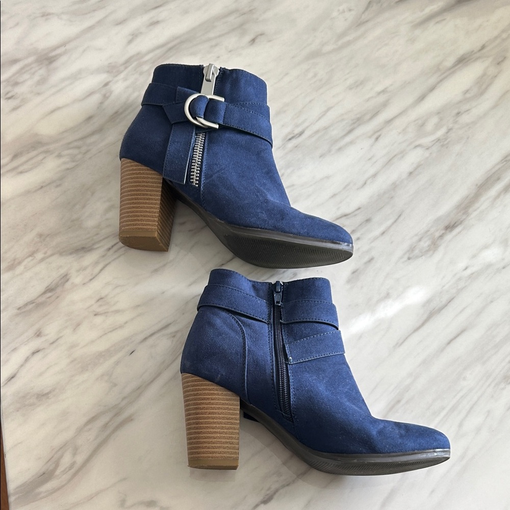 Apt. 9 Blue Ankle Boots with Buckle Detail